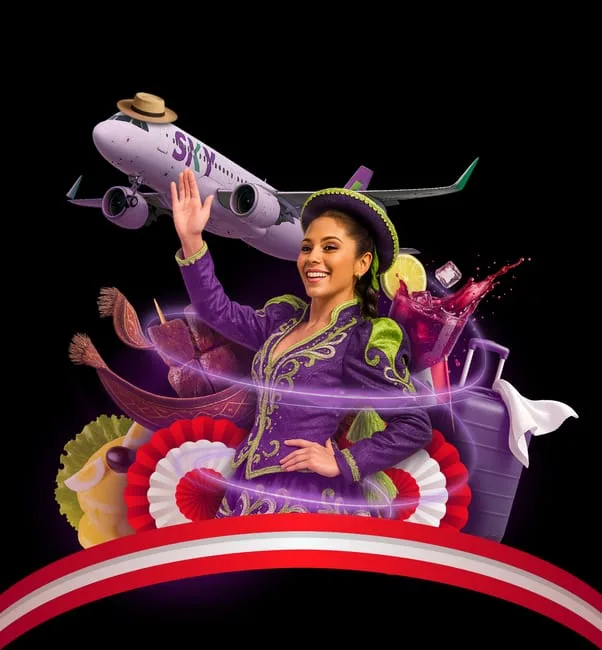 Sky Airline Fiestas Patrias Perú: bailarina y el avión de Sky